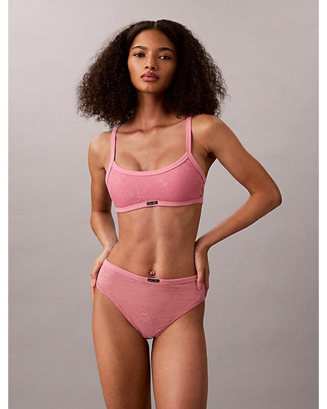 Calvin Klein Multicolor High Leg Thong Eternal Floral Lace