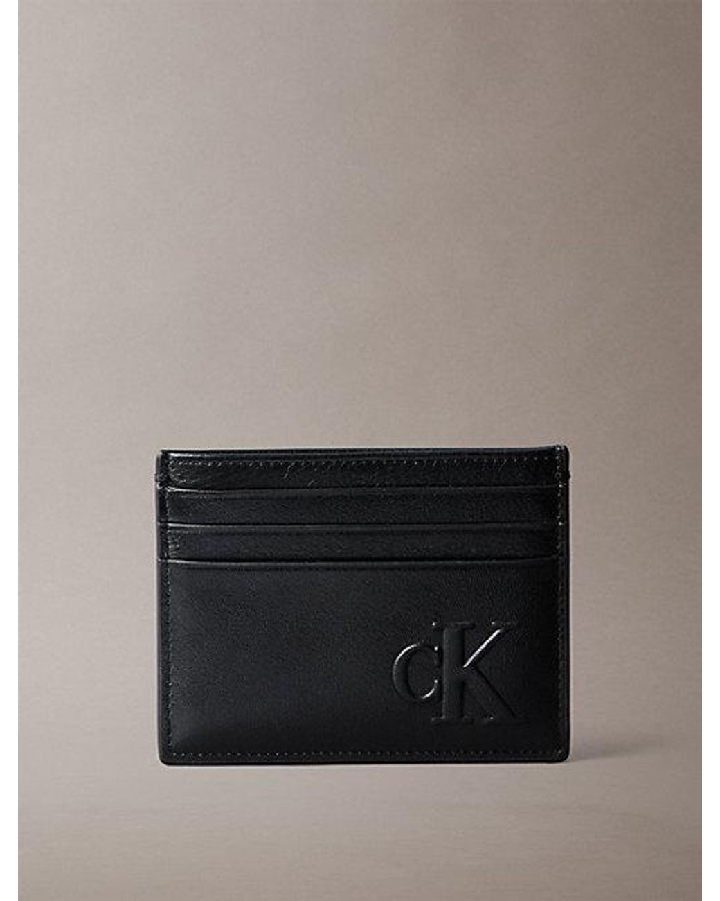 Calvin Klein Gray Saffiano Leather Cardholder for men