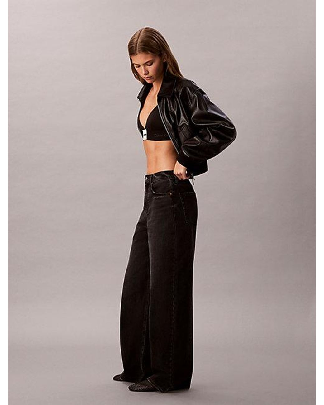 Calvin Klein Black Jeans Wide Leg Jeans