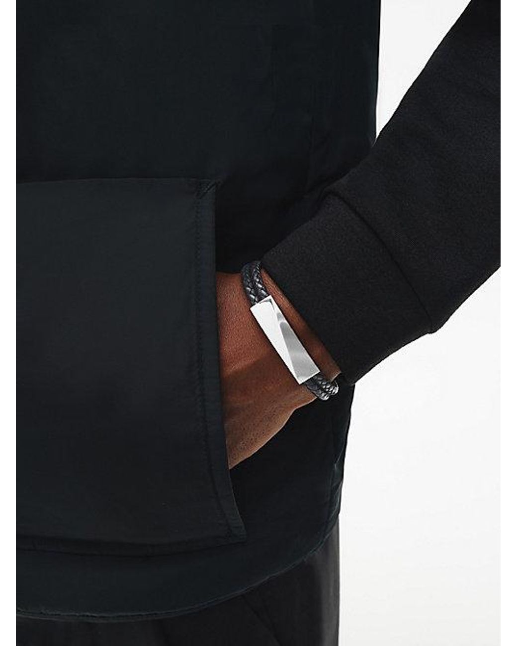 Calvin Klein Black Double Wrap Braided Bracelet for men