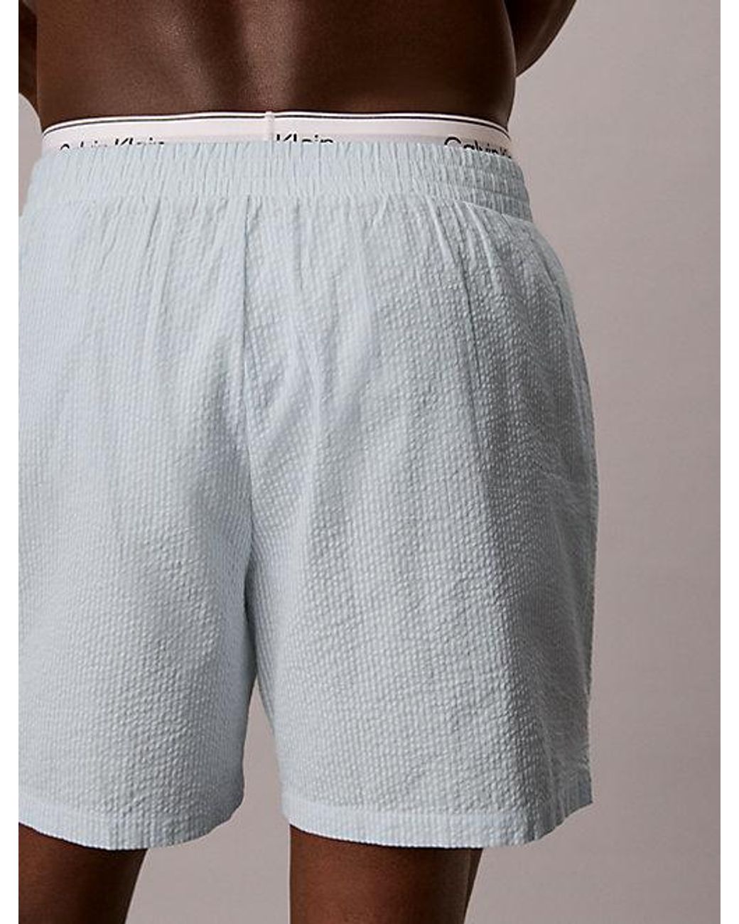 Calvin Klein Brown Pyjama Shorts Icon Seersucker for men