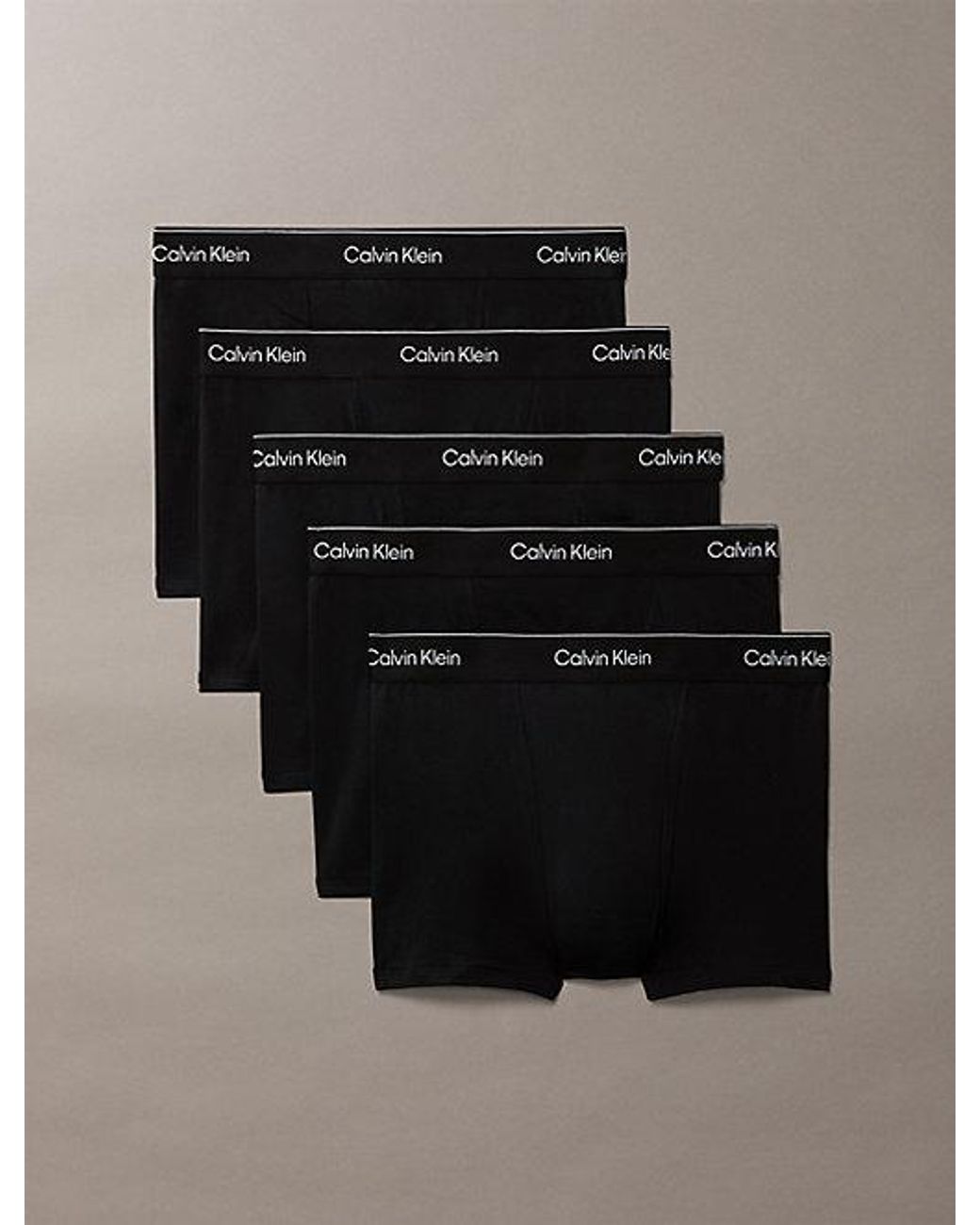 Calvin Klein Black 5 Pack Relaxed Trunks Icon Cotton Stretch for men