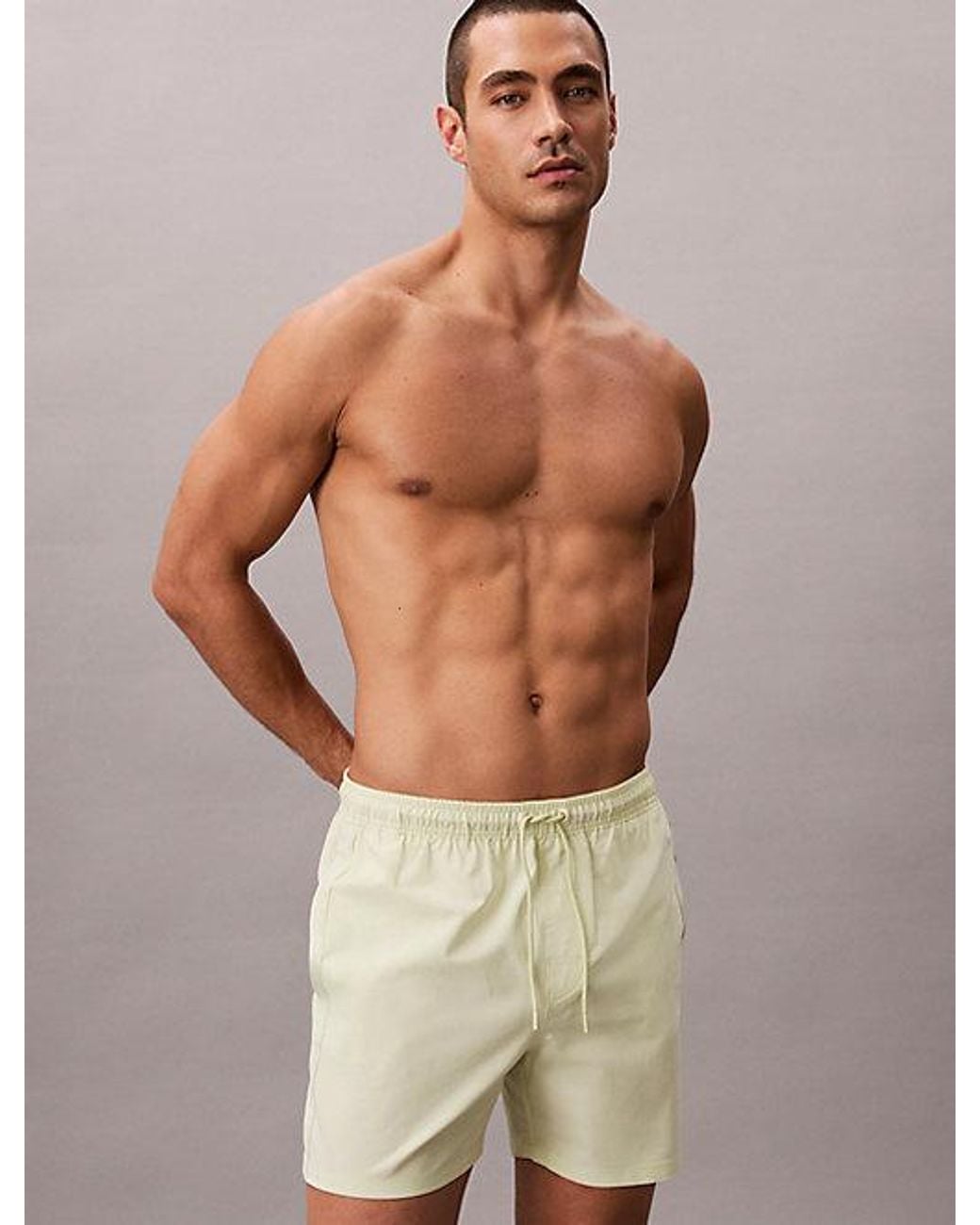 Calvin Klein Yellow Core Solid Swim Shorts for men