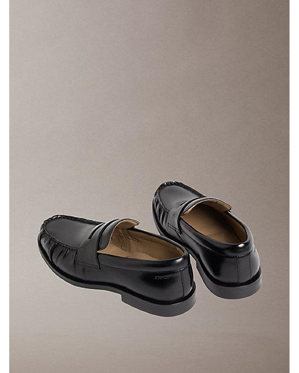 Calvin Klein Multicolor Theo Leather Pleated Penny Loafers for men