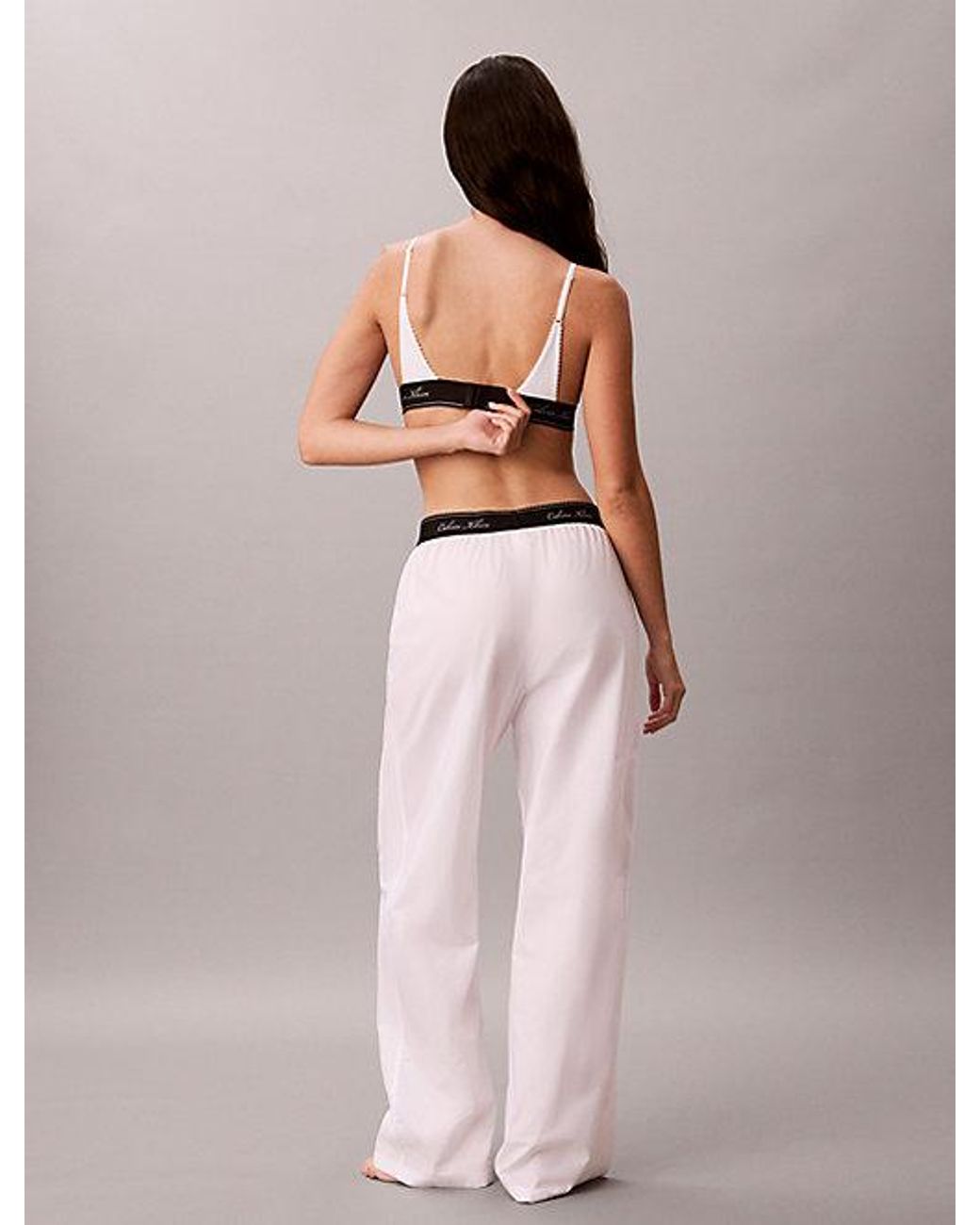 Calvin Klein White Pyjama Pants Icon Cotton Poplin