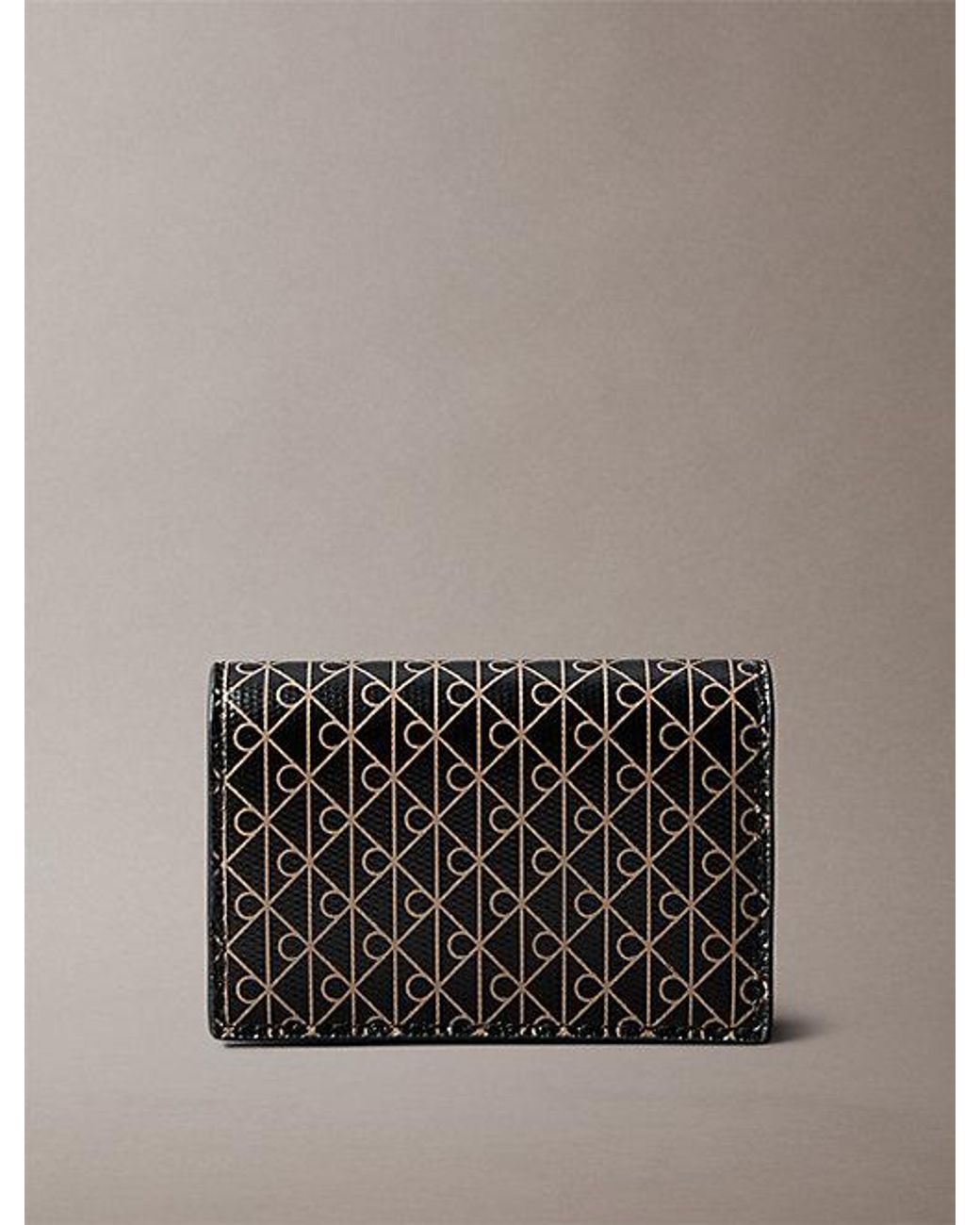 Calvin Klein Gray Monogram Logo Accordion Card Holder