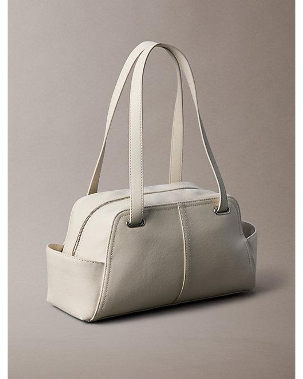 Calvin Klein Natural Embossed Monologo Shoulder Bag