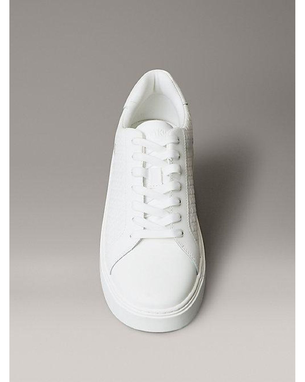 Calvin Klein White Jeans Ck Baseline Leather Signature Trainers for men