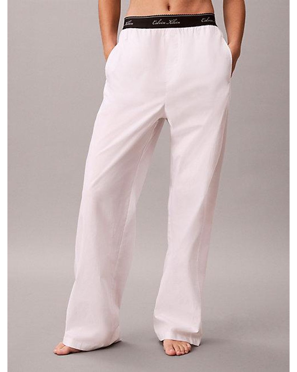 Calvin Klein White Pyjama Pants Icon Cotton Poplin