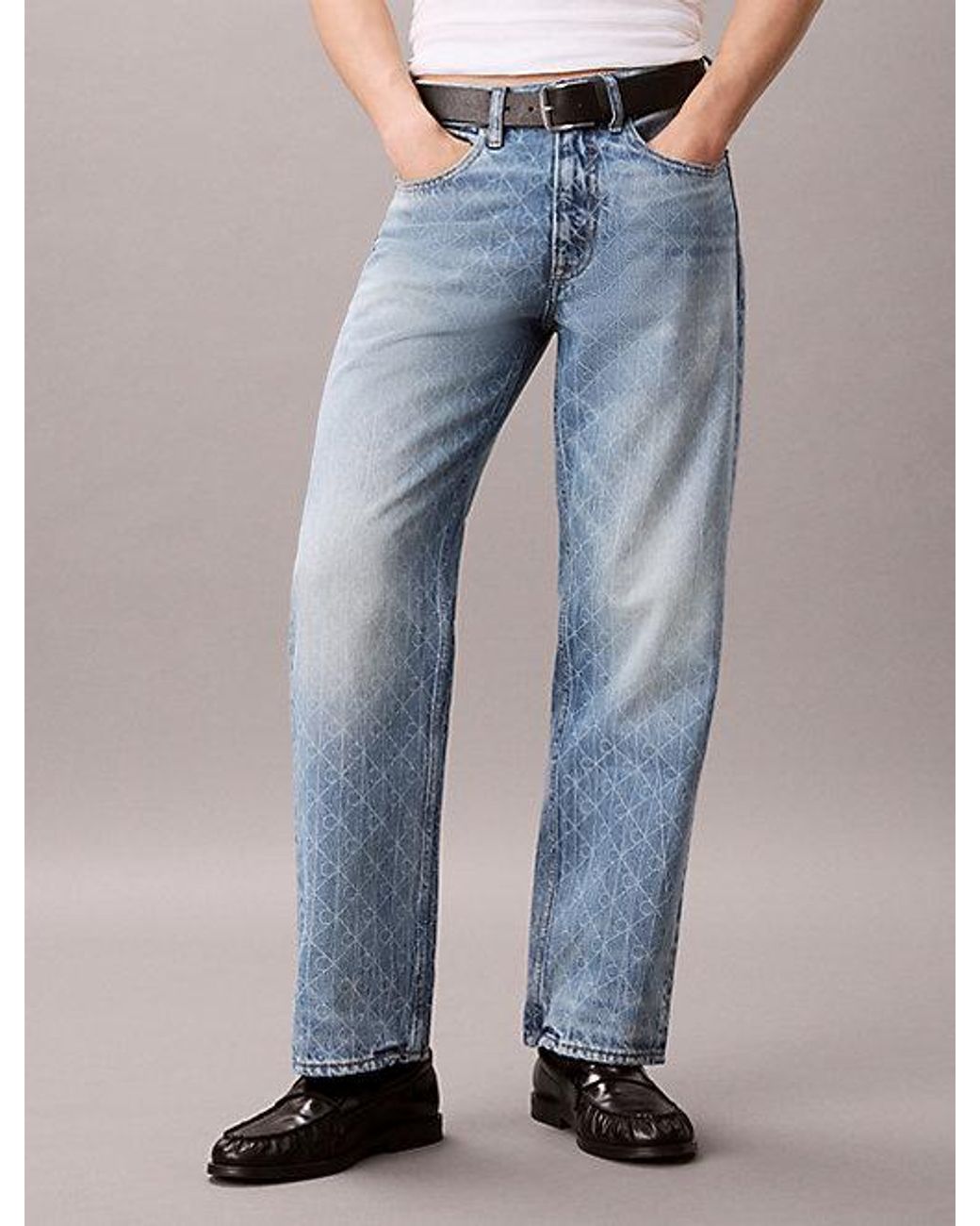 Calvin Klein Blue Jeans 90S Straight Logo Jeans for men