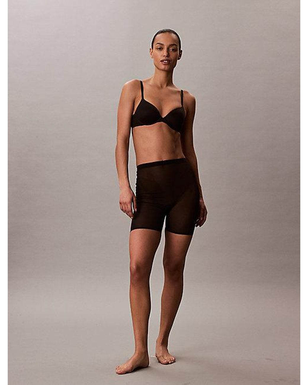 Calvin Klein Black Shapewear Shorts Minimalist Mesh