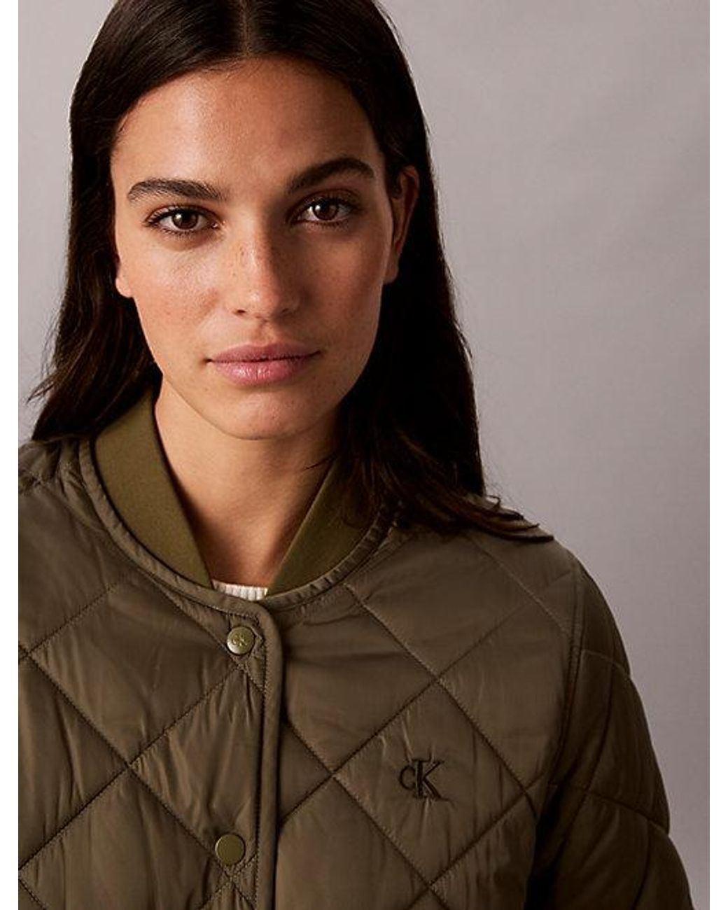 Calvin Klein Brown Jeans Satin Quilted Liner Jacket