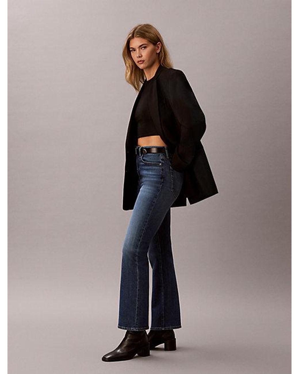 Calvin Klein Blue High Rise Bootcut Jeans