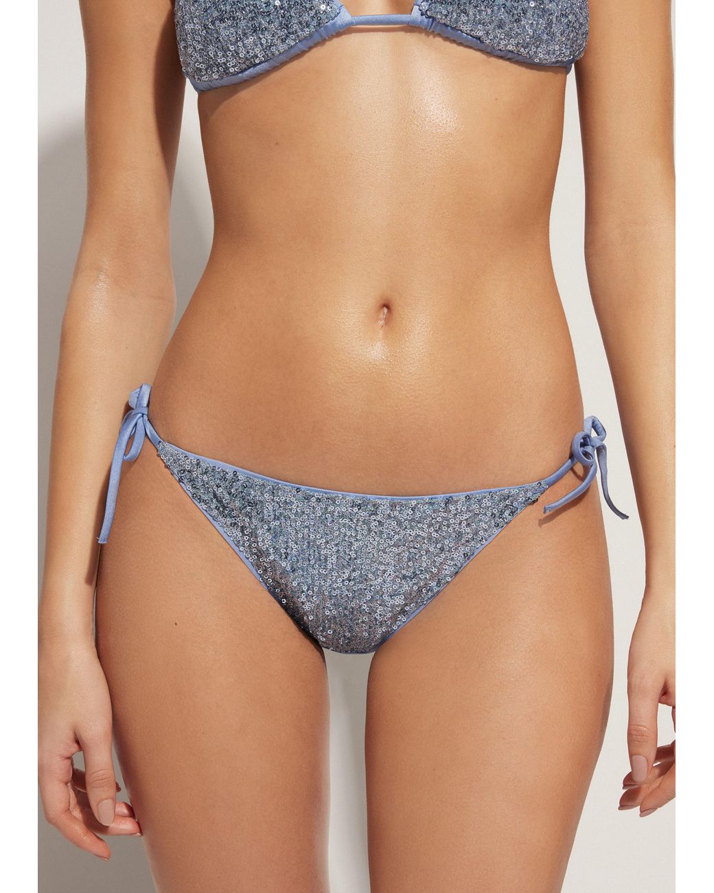 Calzedonia String Swimsuit Bottom Cannes in Blue | Lyst UK