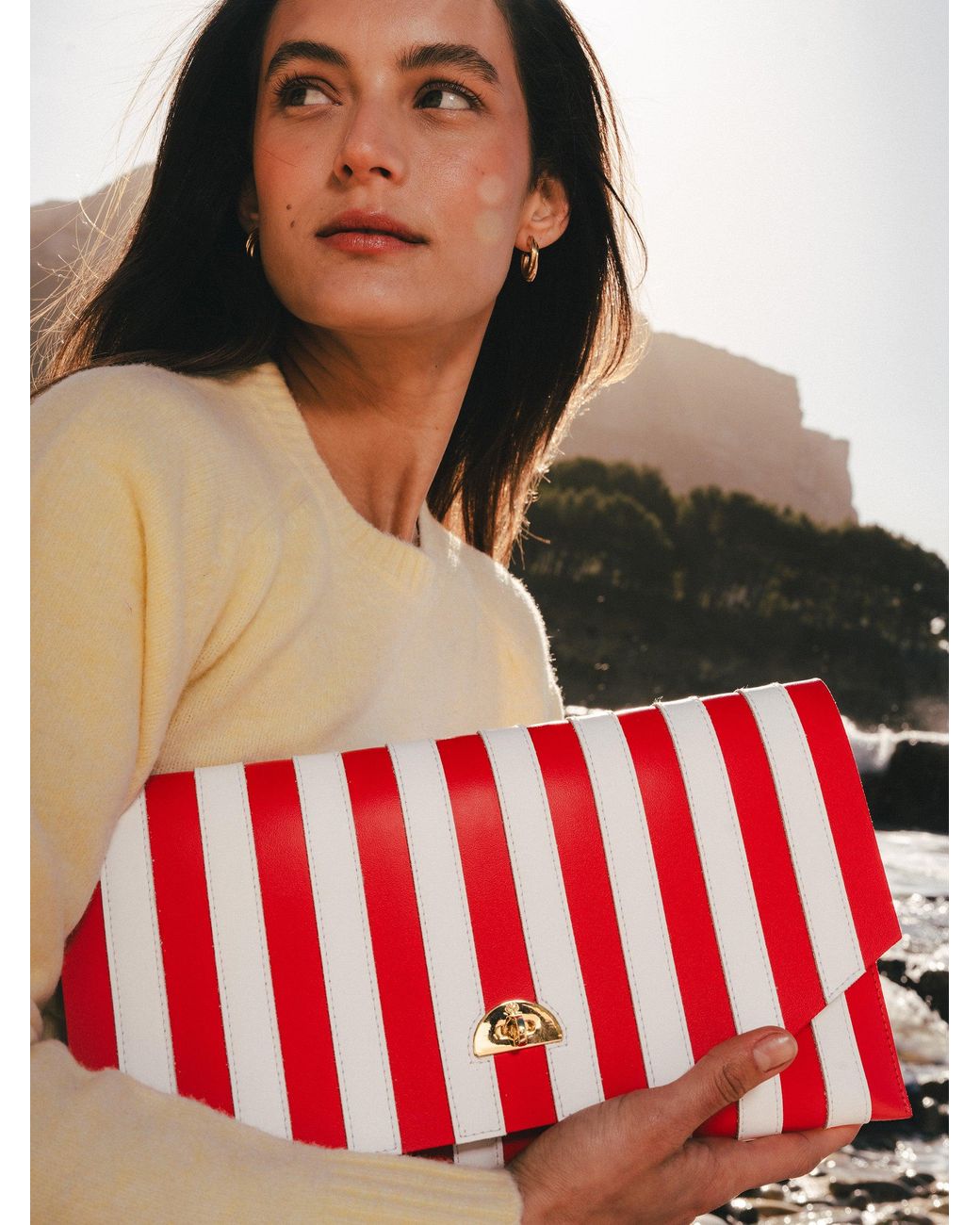 Cambridge Satchel Company Red The Oversized Twist Lock Pouch