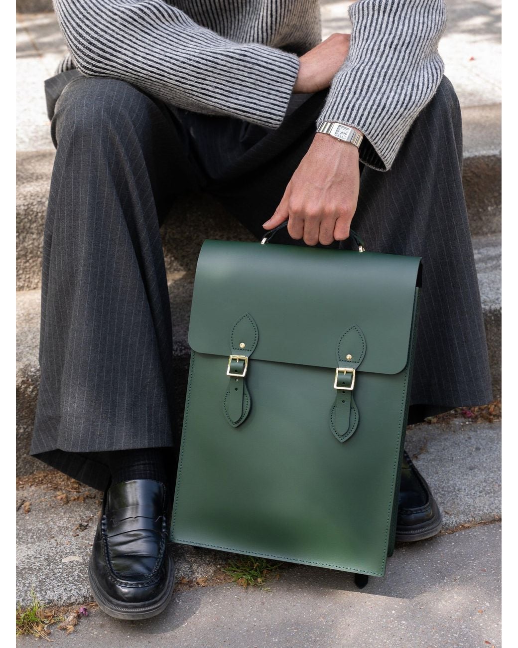 Cambridge Satchel Company Green The Flâneur Backpack