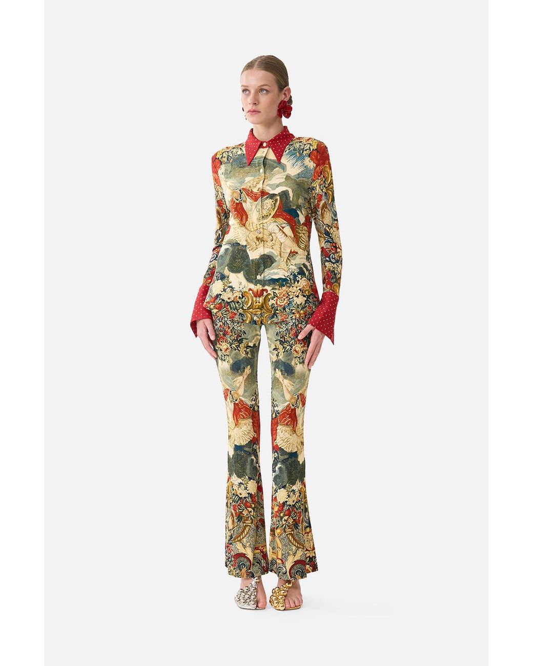 Camilla Metallic High Waisted Flared Trouser Meet Me