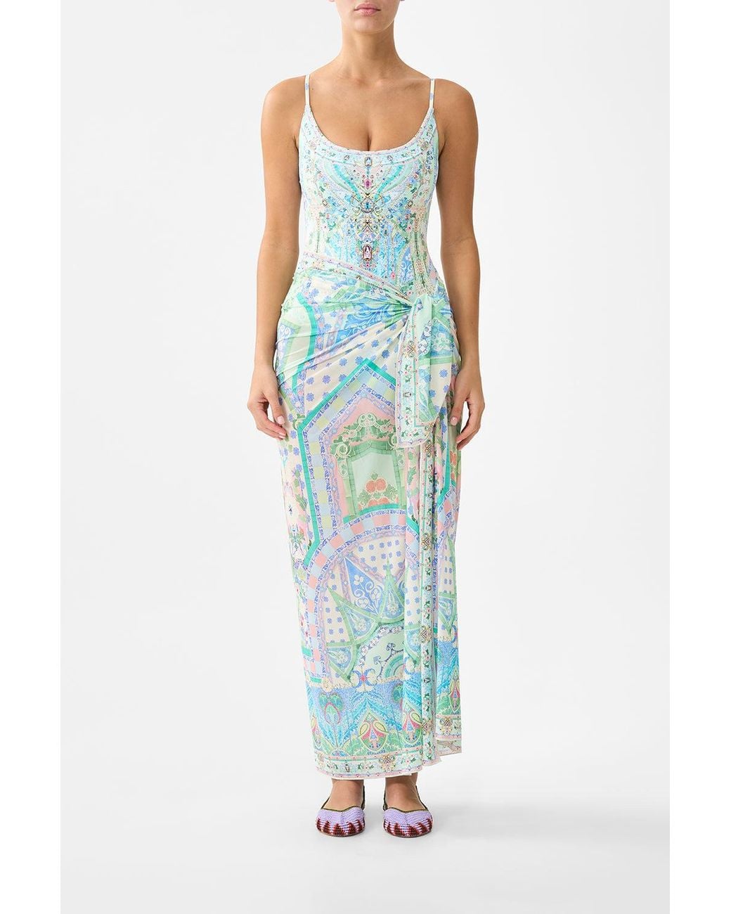 Camilla Blue Multi Wear Long Sarong