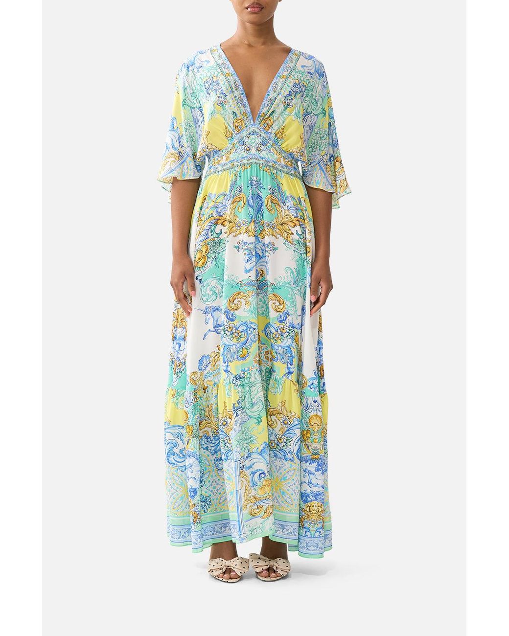 Camilla White Waisted Dress With Hem Ruffle Dial Up The Tiles