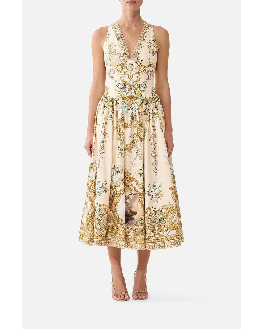 Camilla Natural Corset Waist Midi Dress A Certain Je Ne Sais Quoi