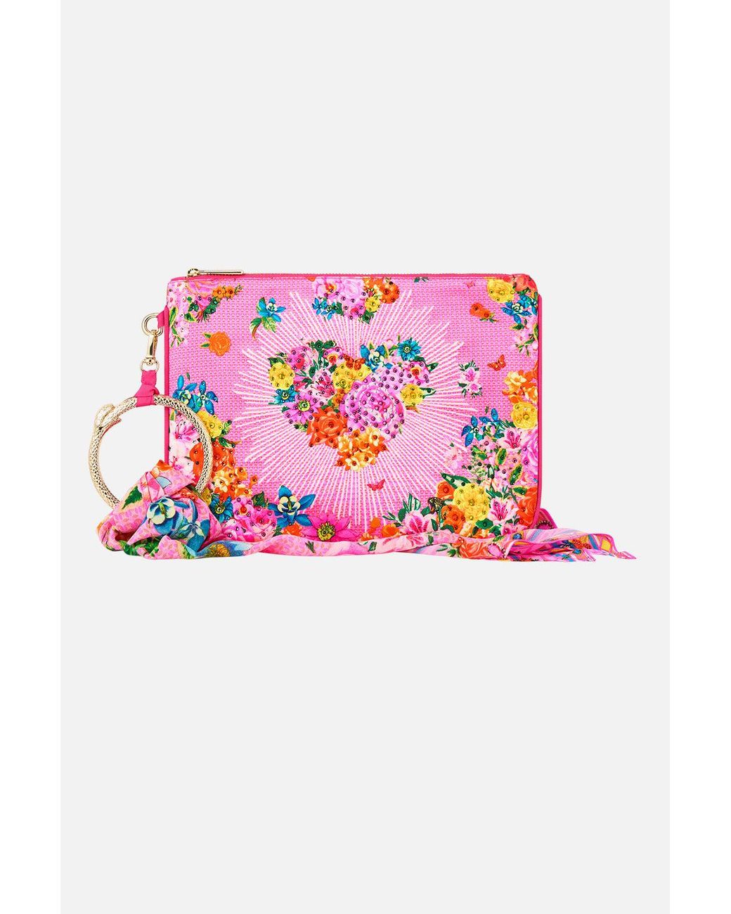 Camilla Pink Ring Scarf Clutch Illustration Nation