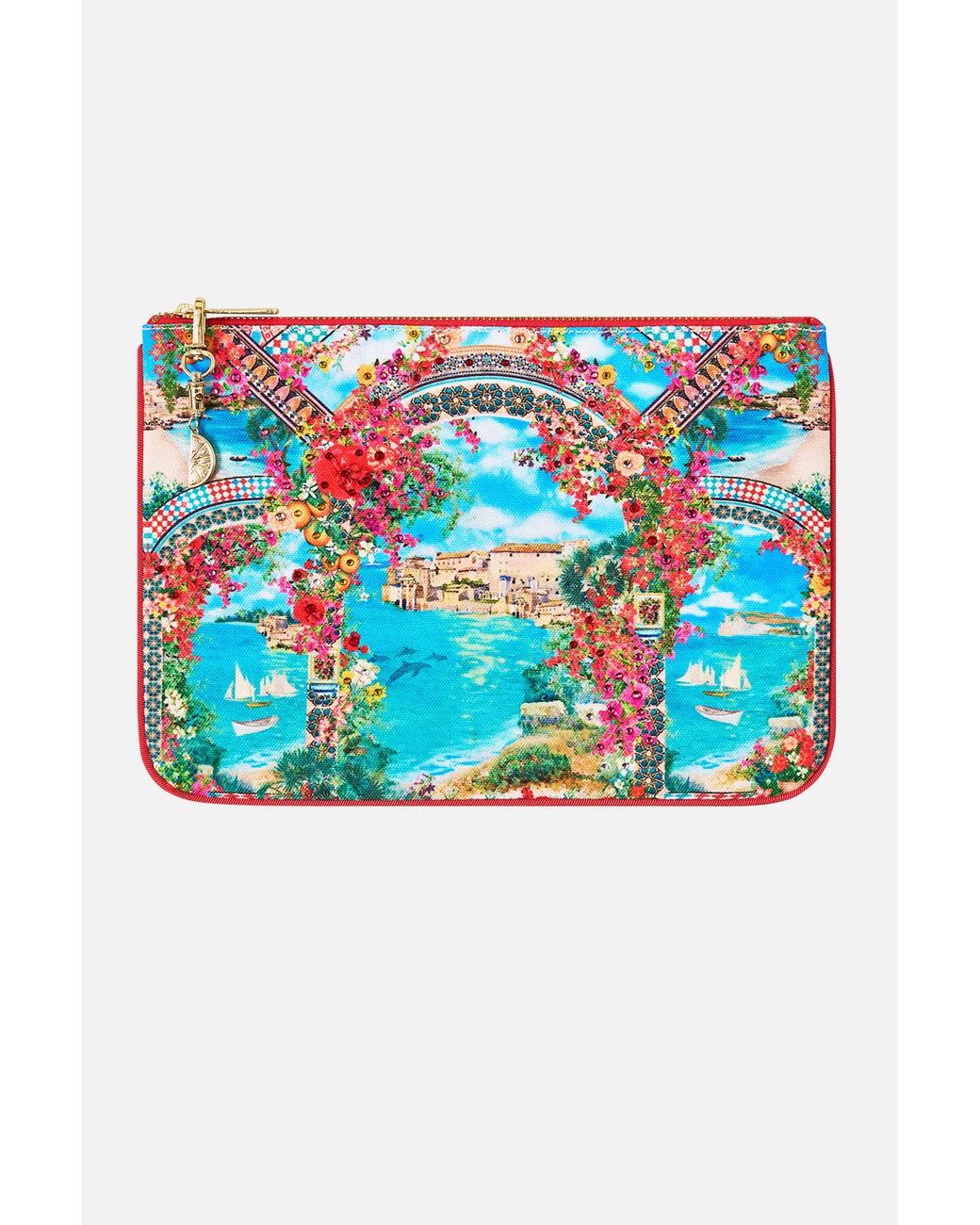 Camilla Blue Small Canvas Clutch Meet Me