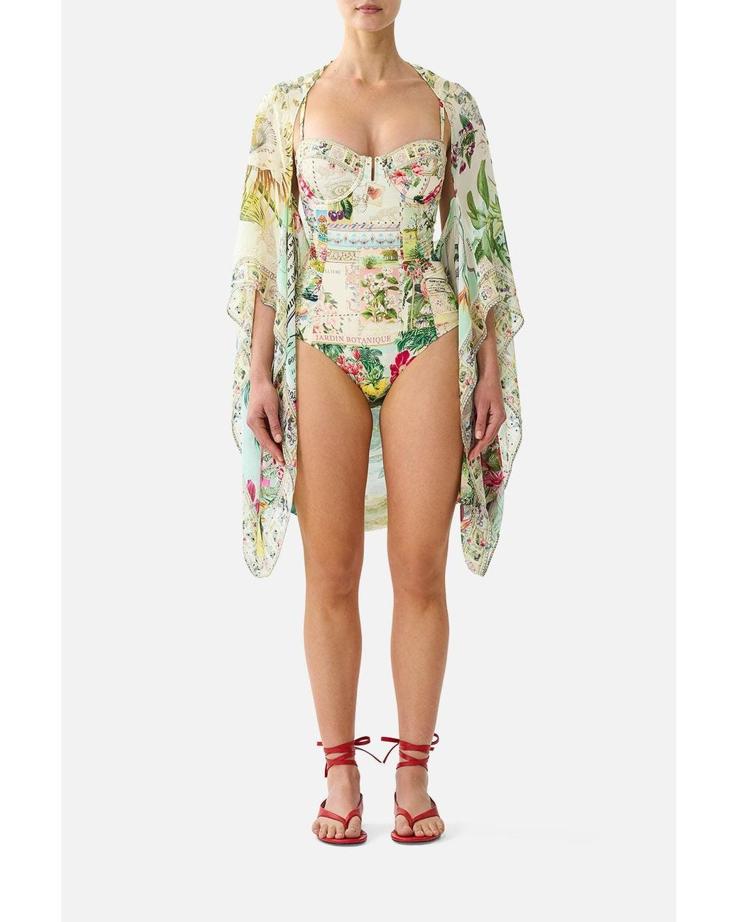 Camilla Green Silk Chiffon Shrug La Belle Botanique