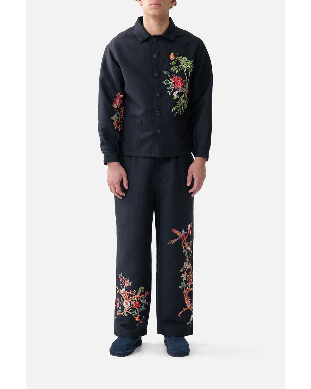 Camilla Black Embroidered Chore Coat Sultans And Queens for men