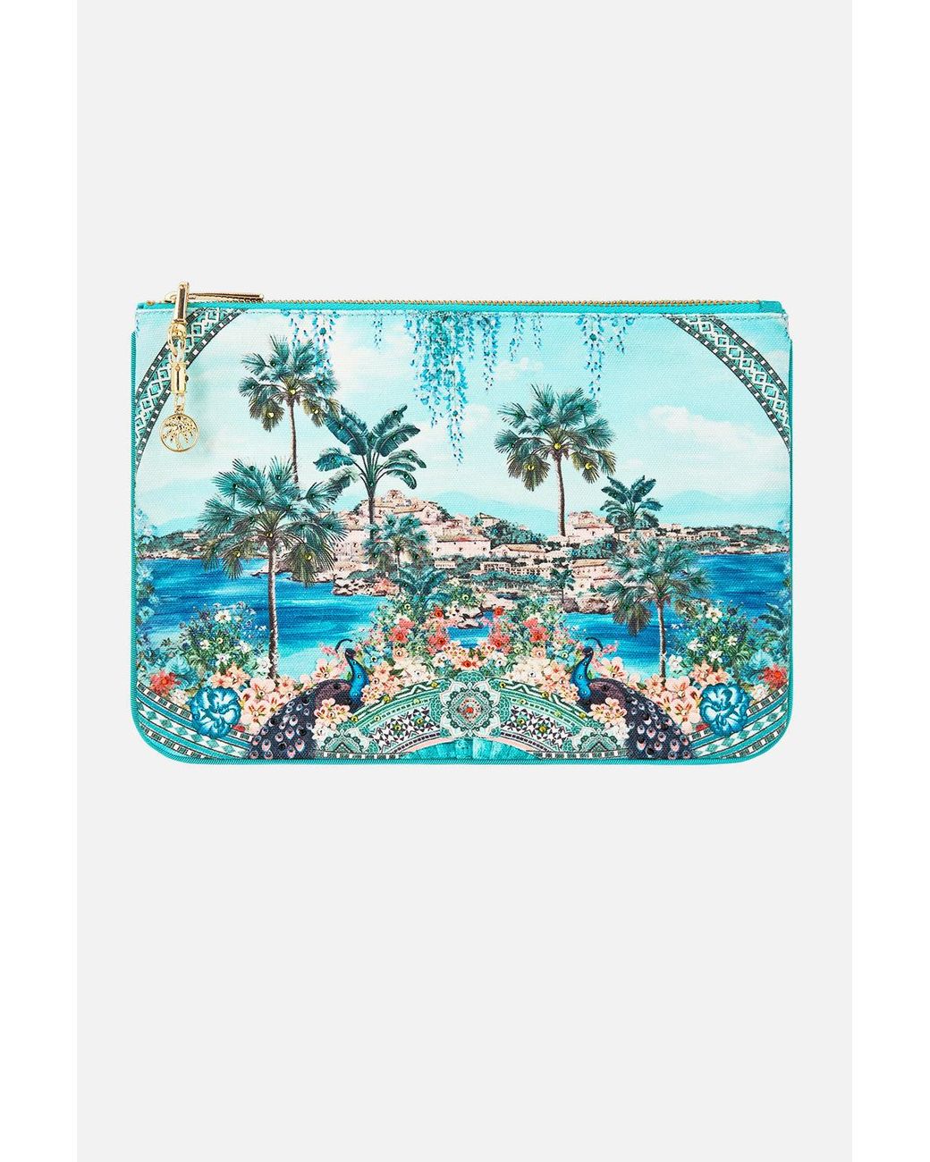 Camilla Blue Small Canvas Clutch Balearic Bebé