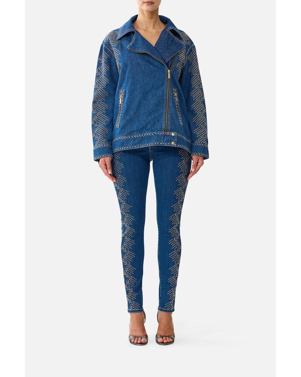 Camilla Blue Verushka Oversized Biker Jacket