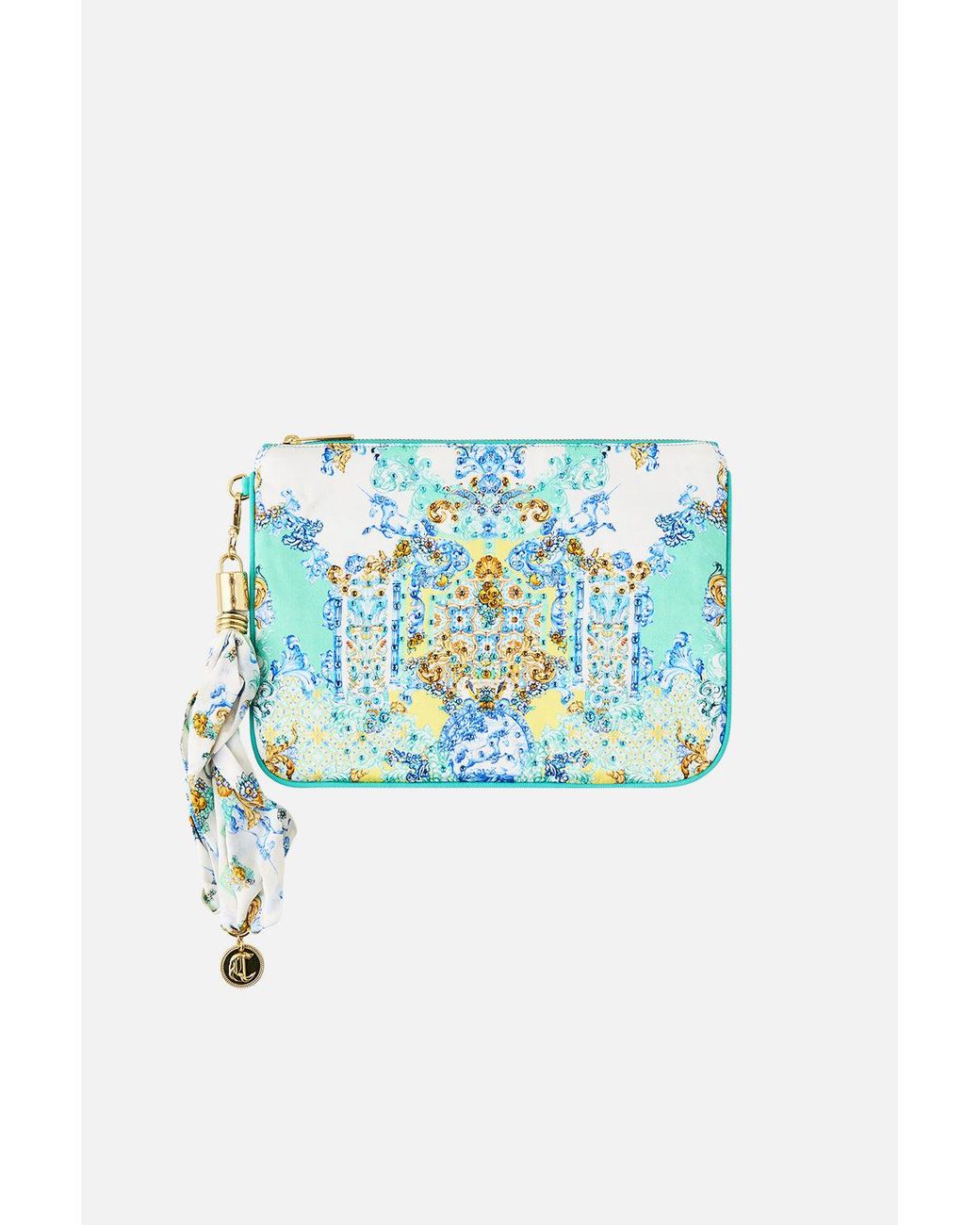 Camilla Blue Scarf Clutch Dial Up The Tiles