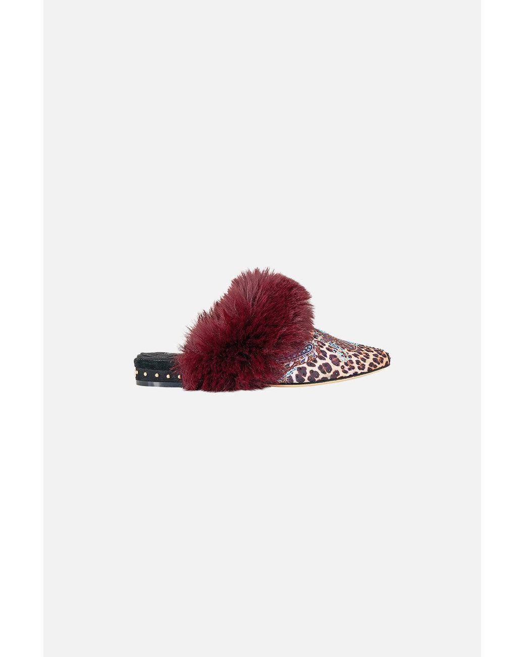 Camilla Red Belle Fur Slipper Istanbul Animalia