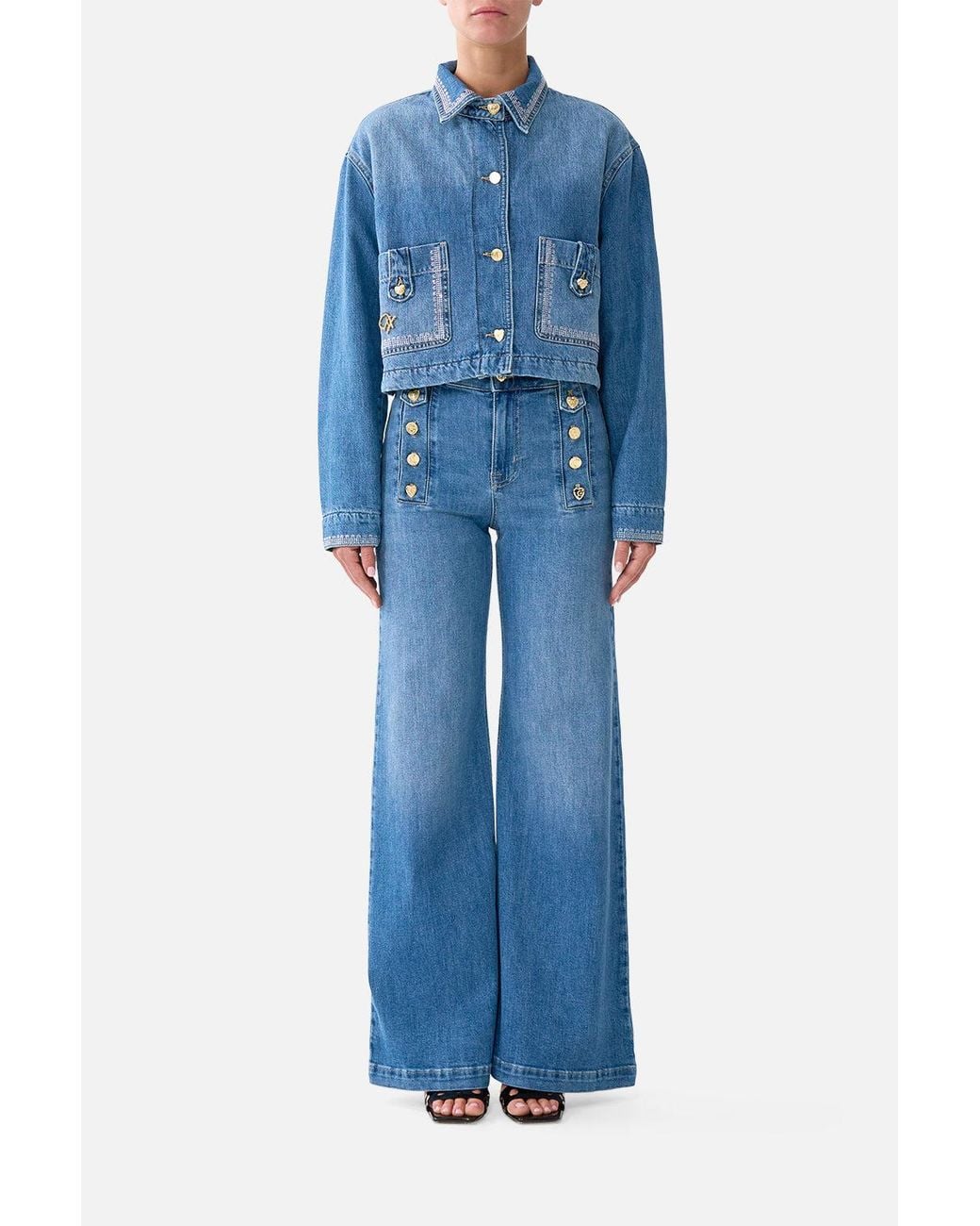 Camilla Blue Amanda Taurus Rising Hardware Flare Jean