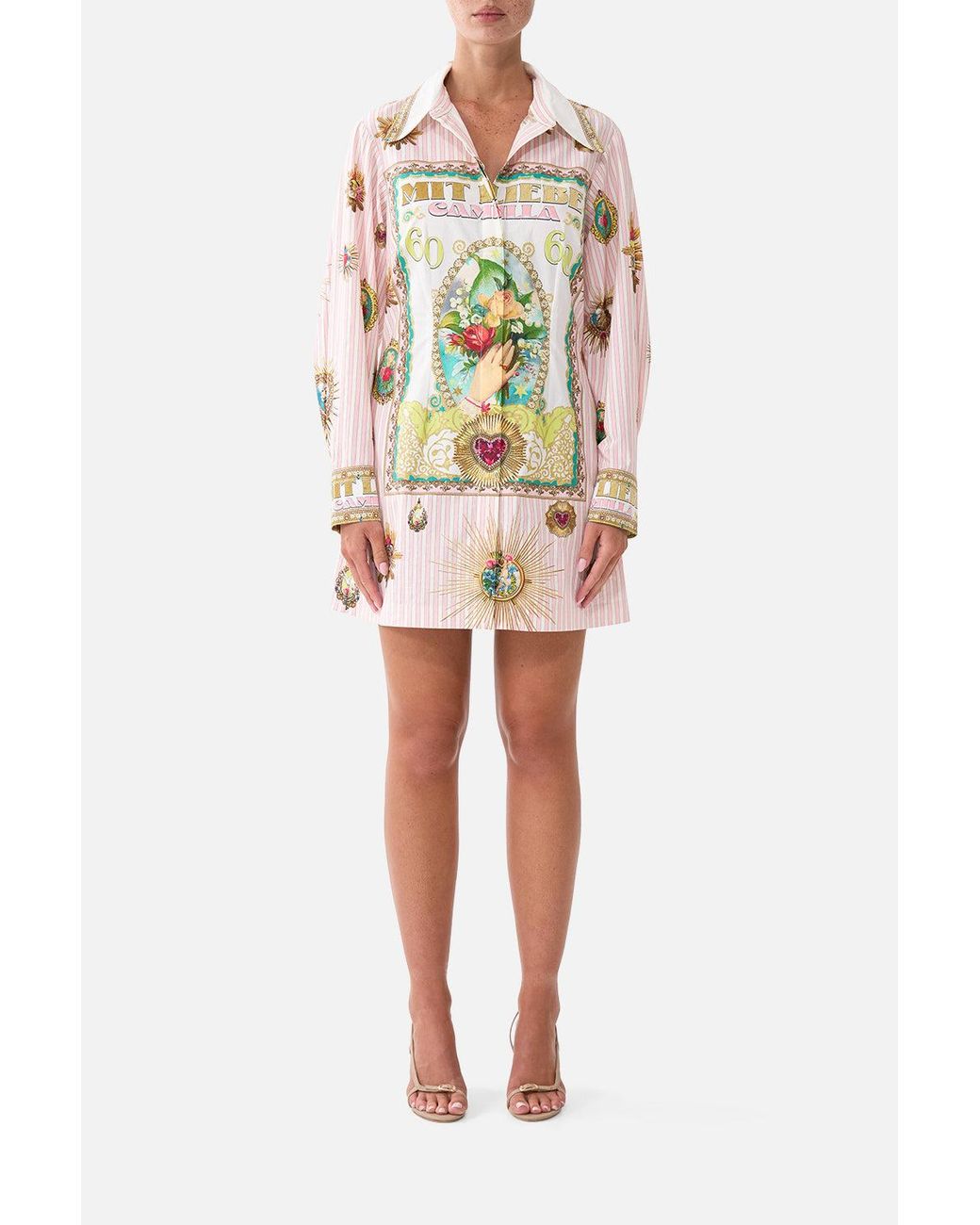 Camilla Pink Shirt Dress With A Line Skirt Painted Prayers