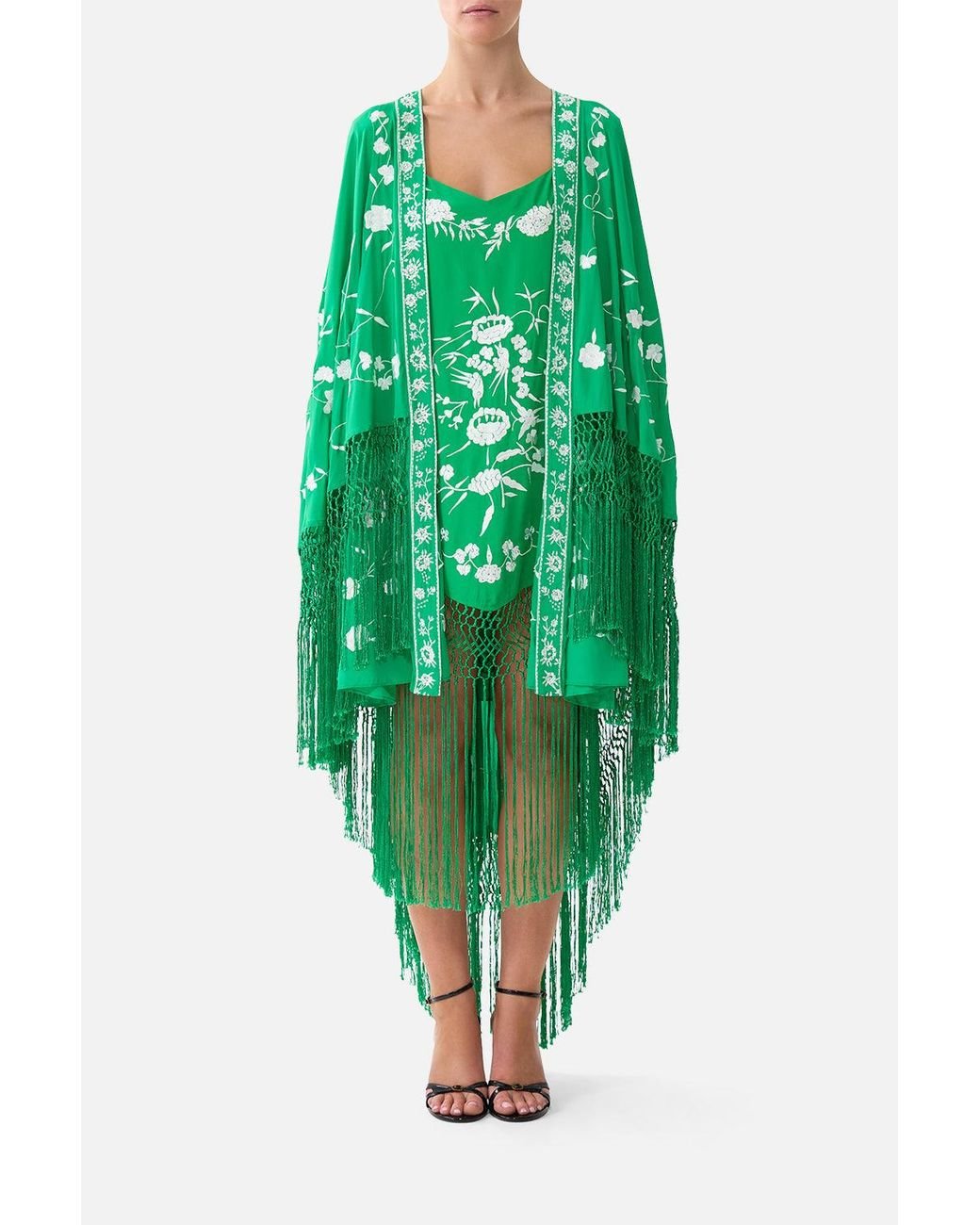 Camilla Green Draped High-Low Layer Sacromonte Señorita