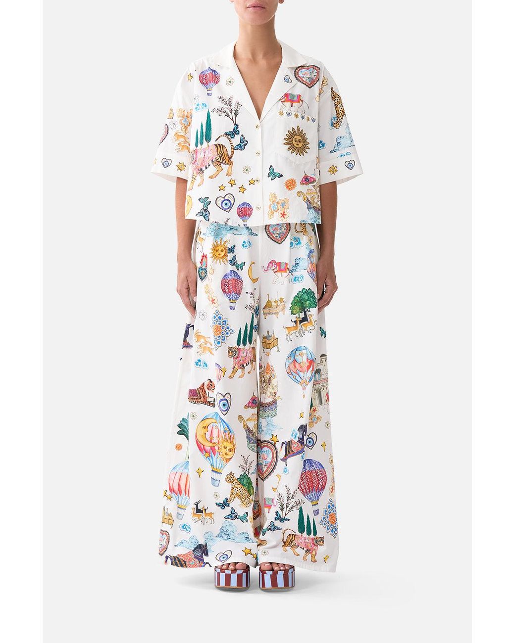 Camilla White Tuck Front Pant Kapadokya Kitsch