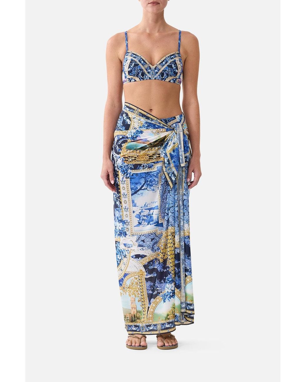 Camilla Blue Multi Wear Long Sarong Sweet Sacré Bleu