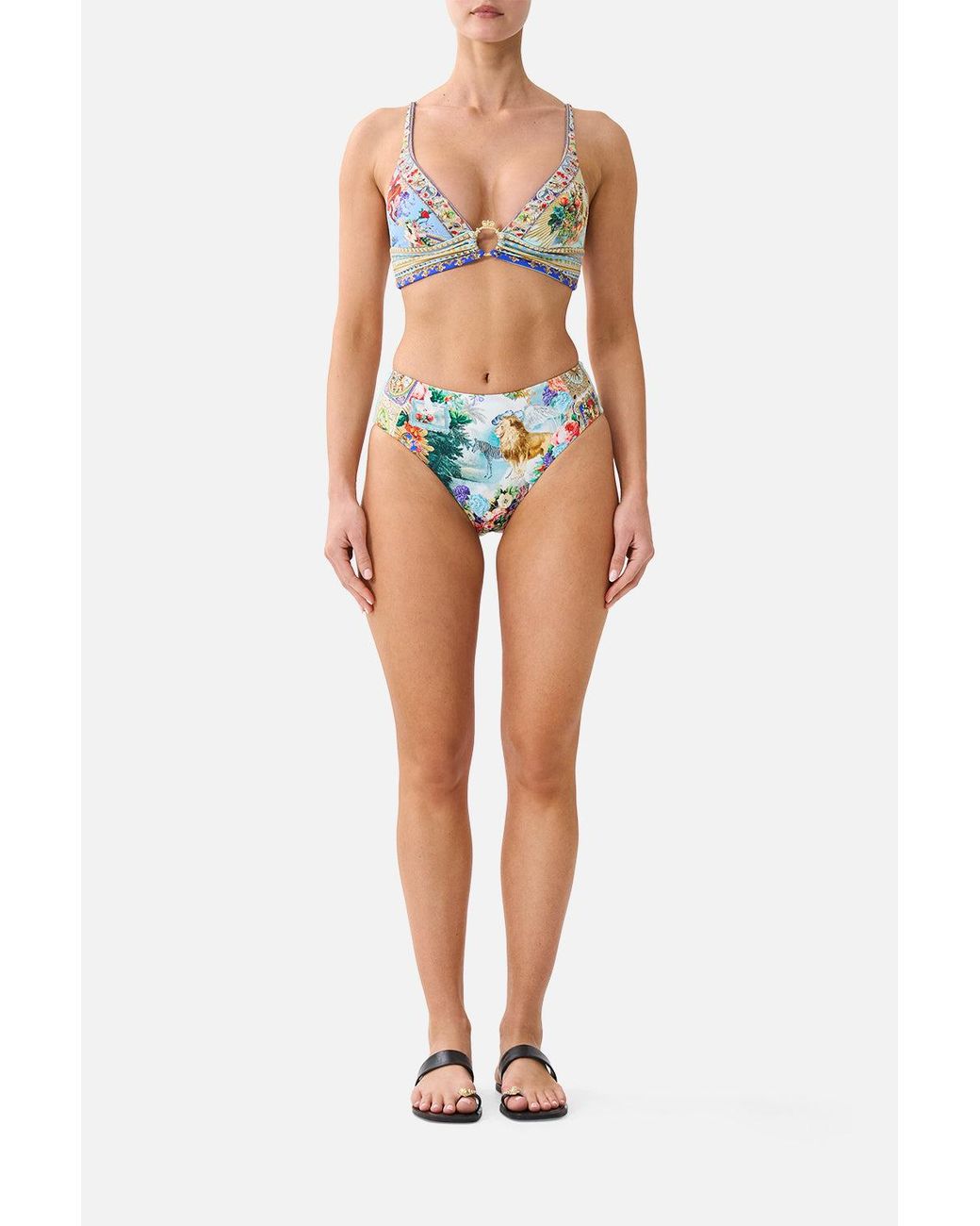 Camilla Blue High Tri Bikini Top W Ring Front Verses