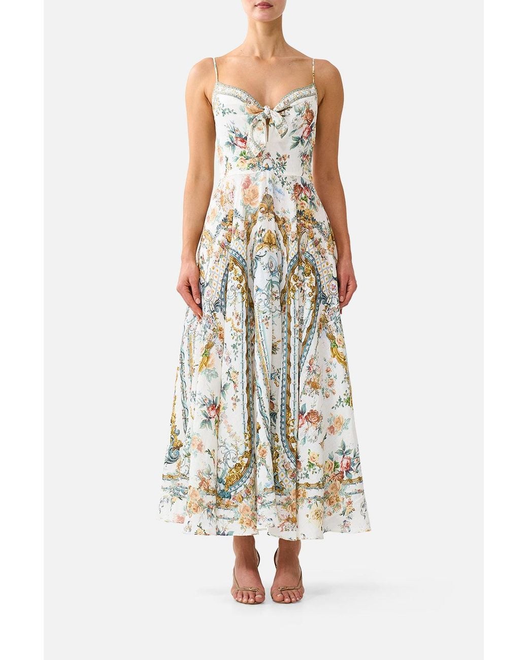 Camilla White Long Dress With Tie Front Ballad Of The Bibliothèque