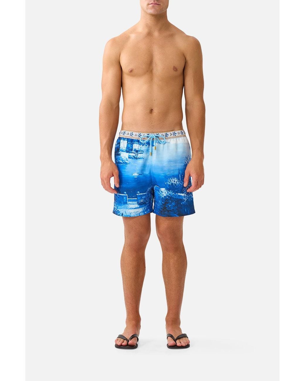 Camilla Blue Mid Length Boardshort With Elastic Waist Sweet Sacré Bleu for men