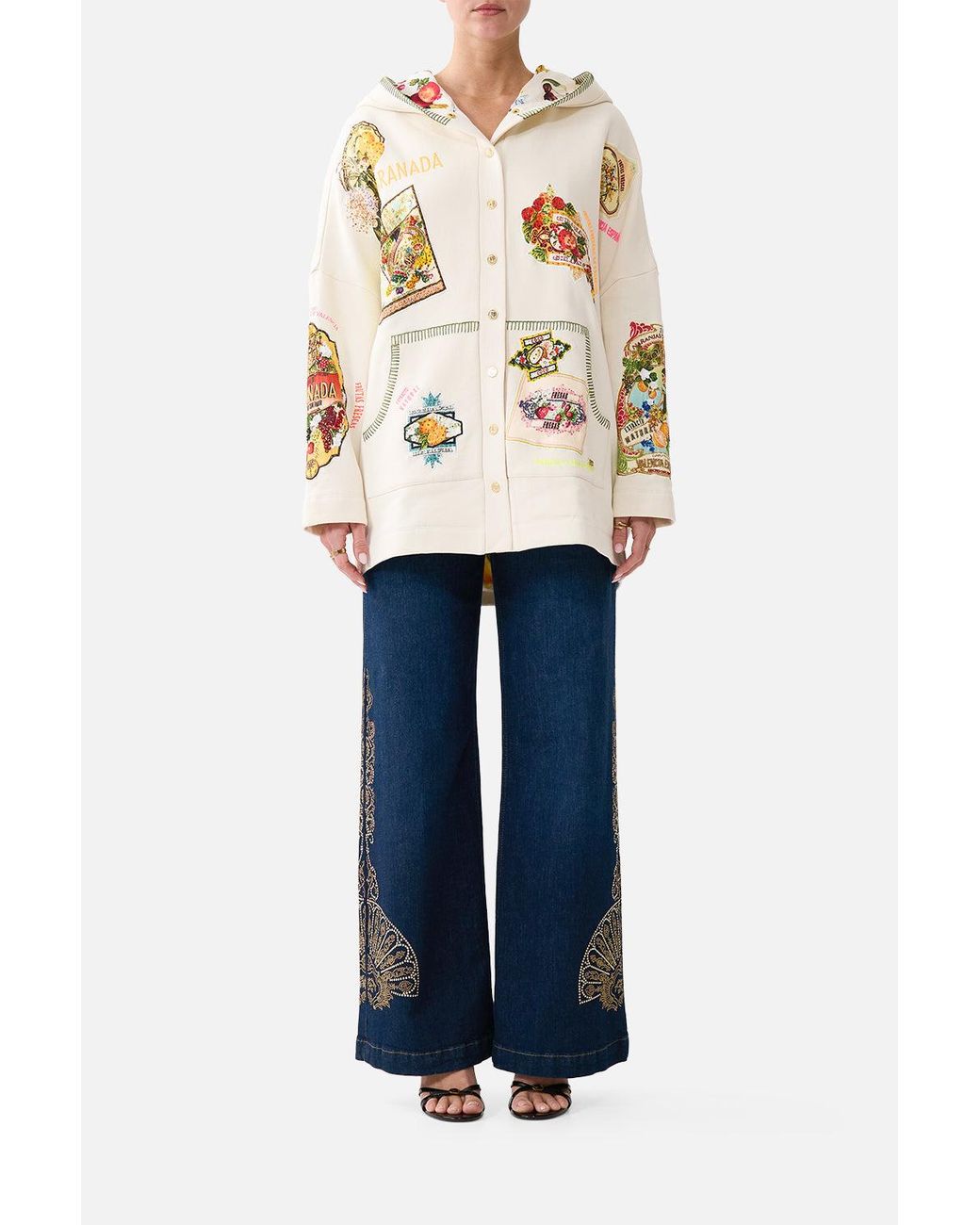Camilla White Hoodie Jacket With Pockets Magic Of The Mercado