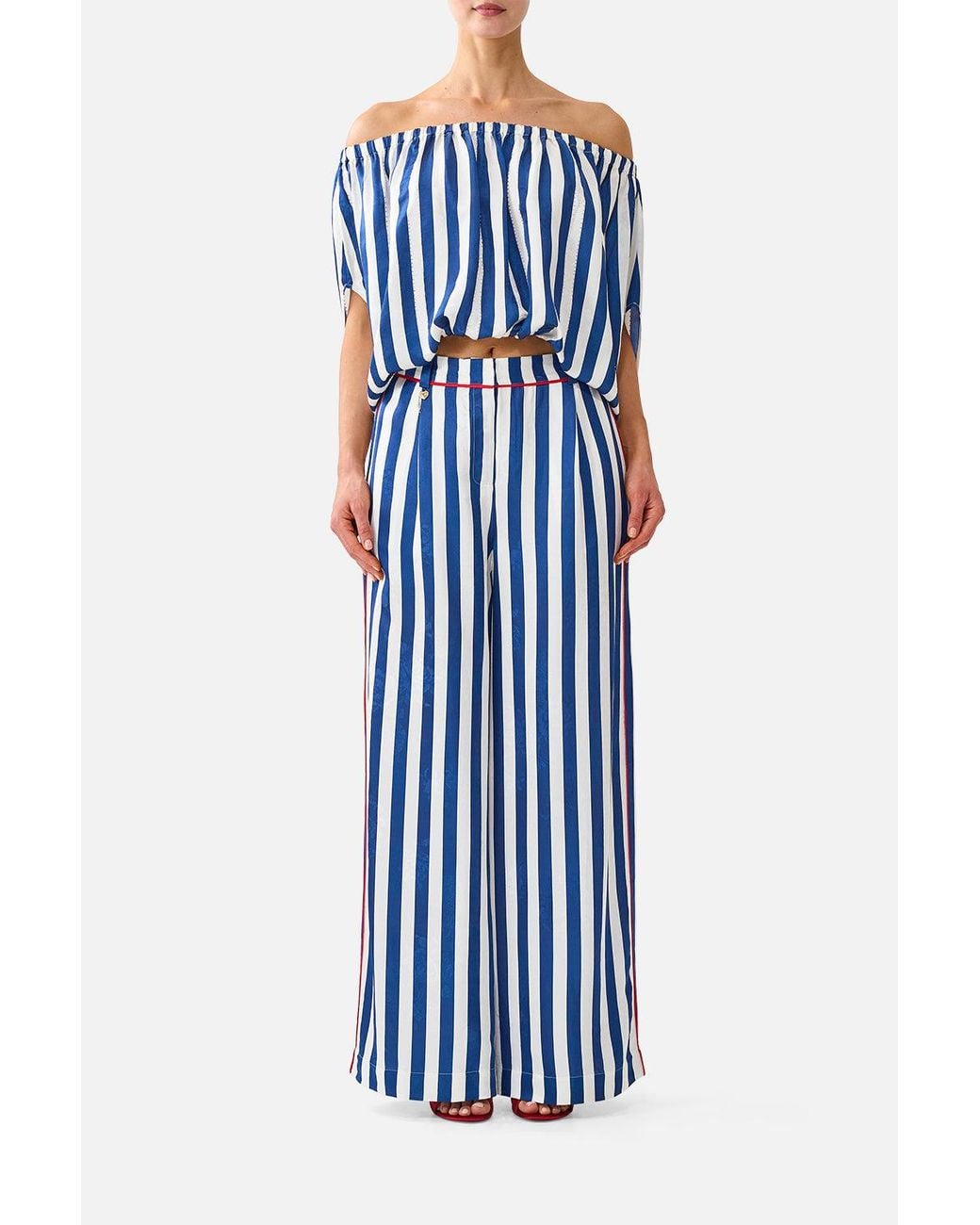Camilla Blue Wide Leg Waisted Pant Sweet Sacré Bleu