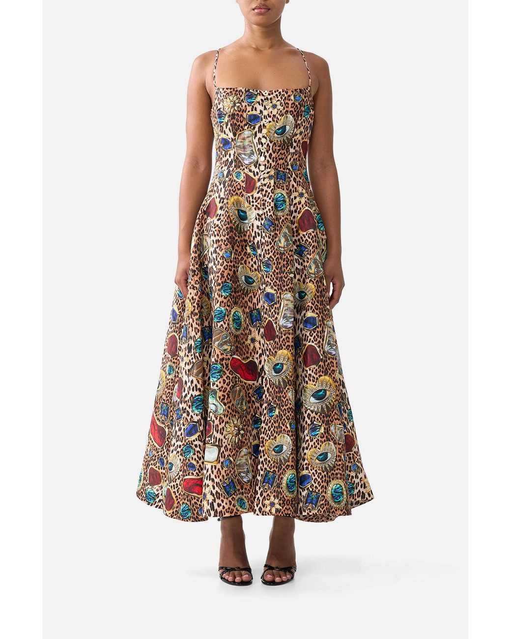 Camilla White Corset Dress With Long Flared Skirt Nazar Nirvana