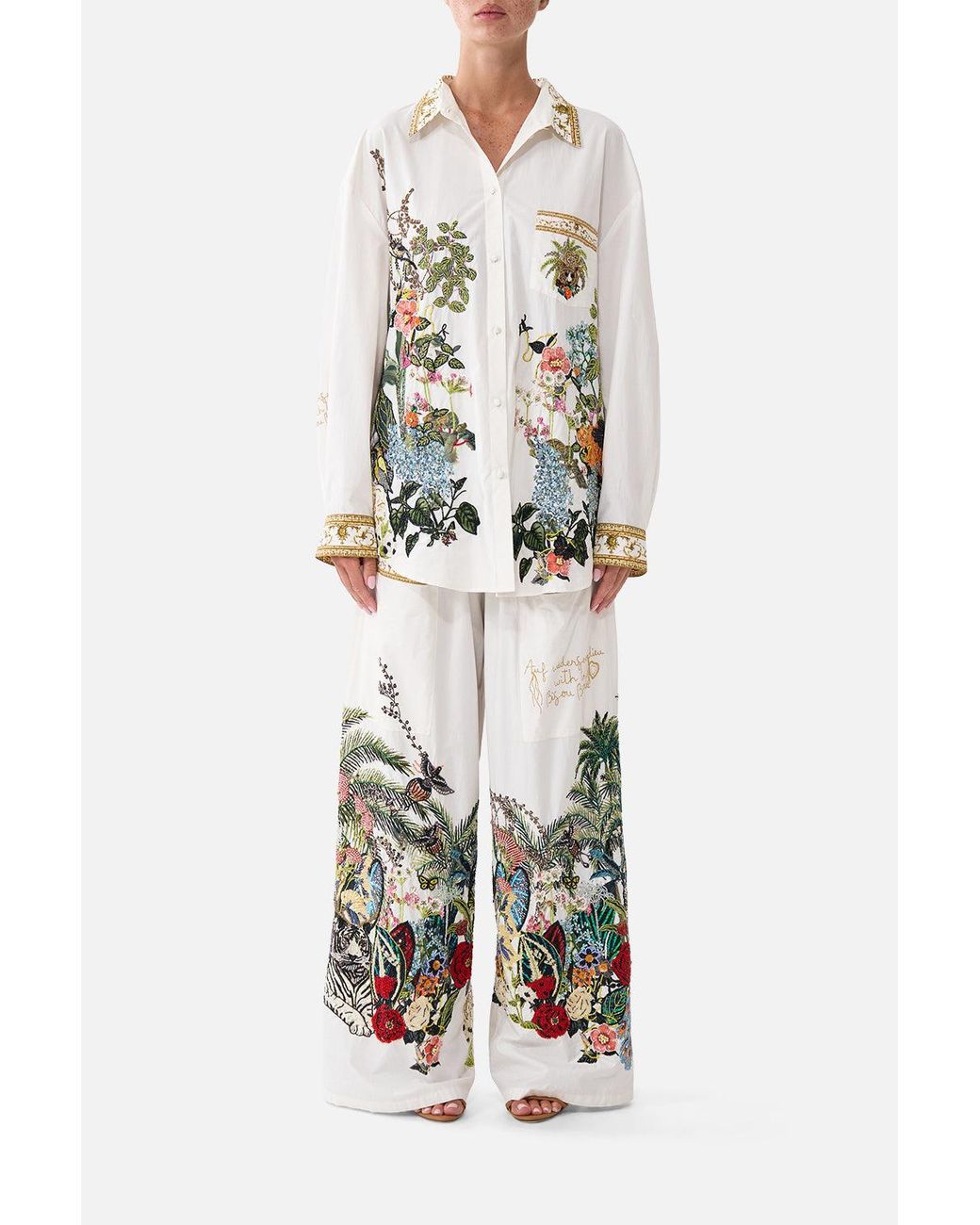 Camilla White Long Sleeve Oversized Shirt With Pocket Wanderlust Empire