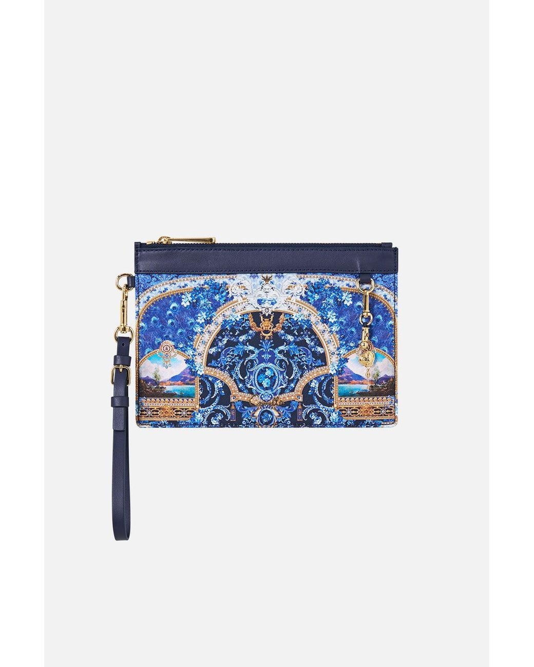 Camilla Blue Clutch With Wristlet Sweet Sacré Bleu