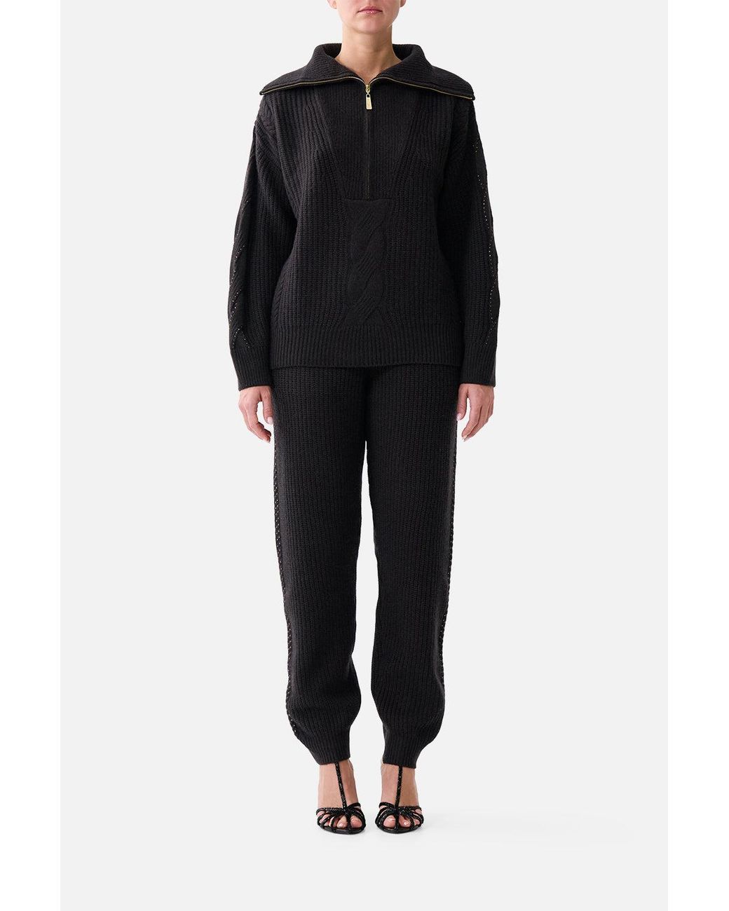 Camilla Black Knit Jogger Pant Night Garden