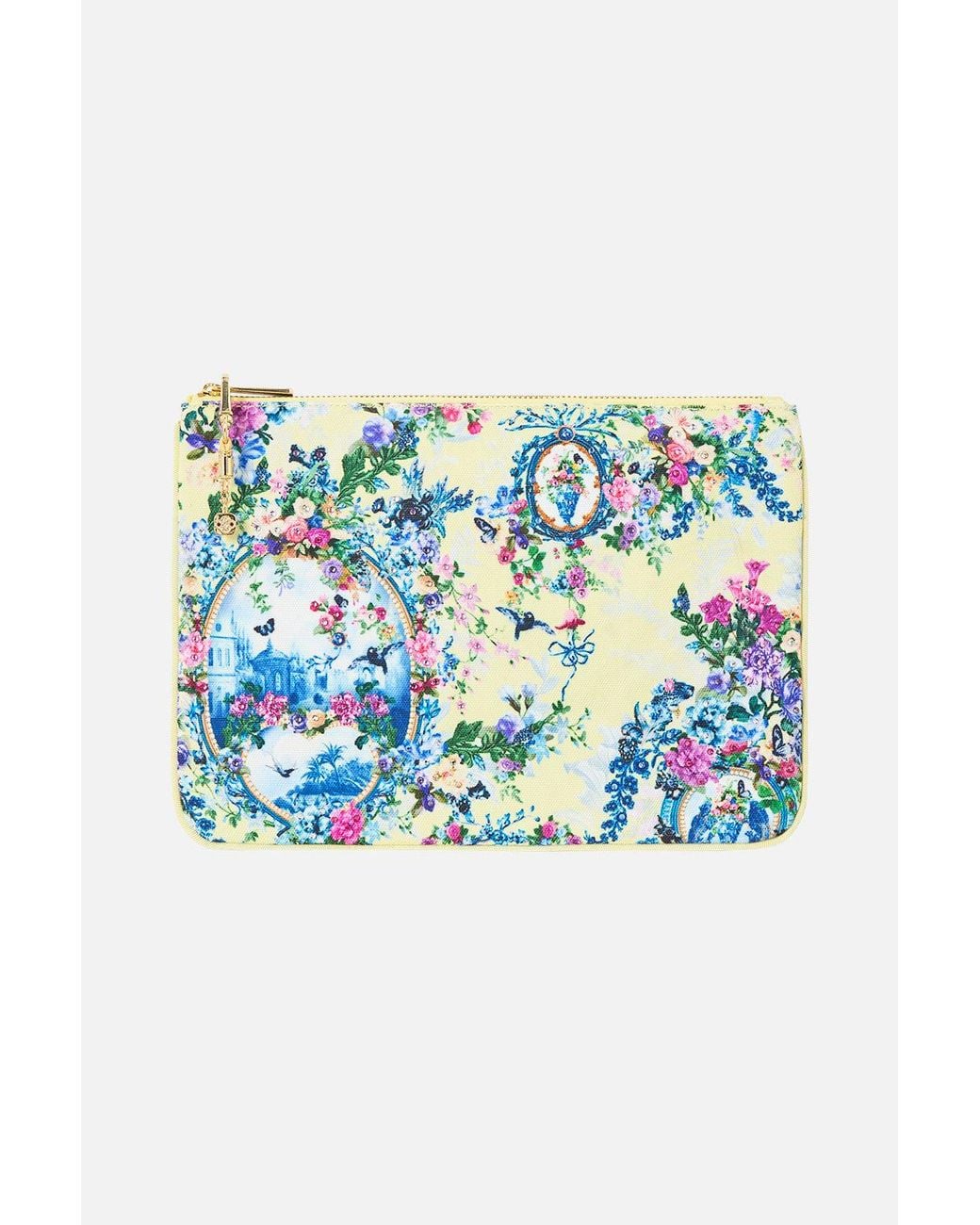 Camilla Blue Small Canvas Clutch Chinoiserie Child