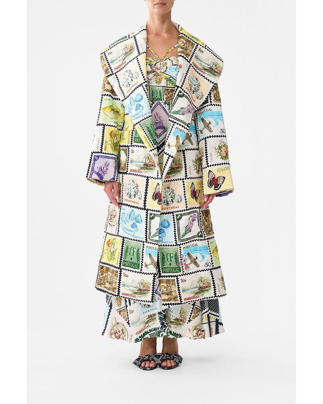 Camilla White Quilted Long Wrap Coat My Porto Pen Pal