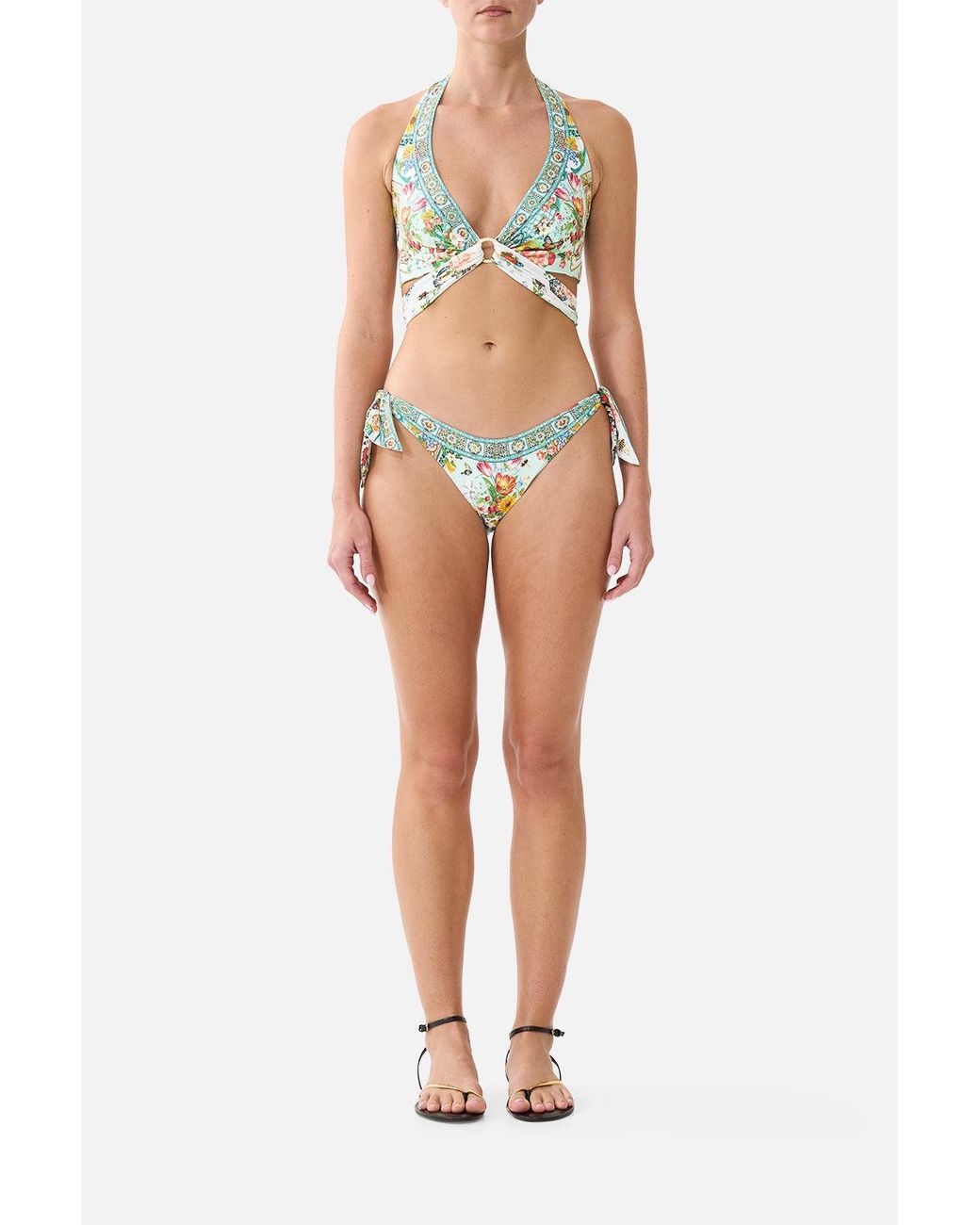 Camilla Multicolor Reversible Multi Wear Tie Halter Bikini Set Magic Of The Mercado