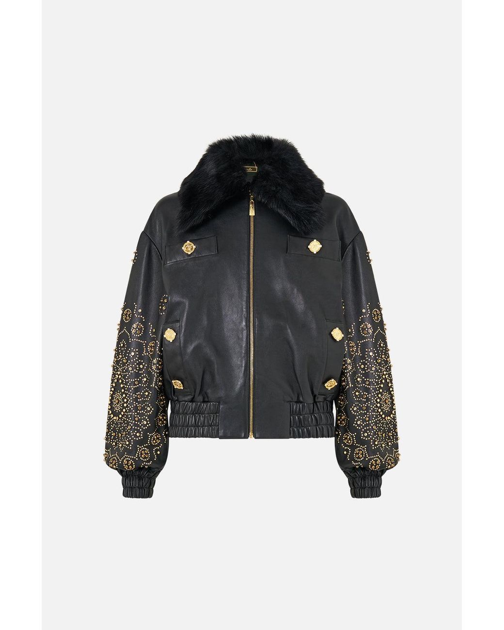 Camilla Black Leather Bomber With Pocket Details The Secession Sessions